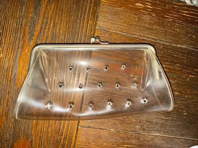 1950’s Vintage Clear Vinyl And Rhinestone Purse - Image 1 of 3