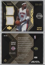2006-07 Upper Deck UD Black Dual Materials Gold /25 Rasheed Wallace #DM-RW