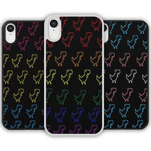 NEON DINOSAUR Pattern Cute Kawaii Phone Case Cover For iPhone Samsung Galaxy New - Picture 1 of 10