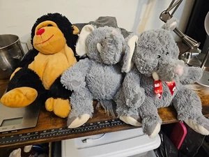 LOTE: 3 Peluche Carnaval Mono Elefante Internacional Goffa De Colección - Imagen 1 de 12