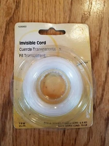INVISIBLE CORD 25ft. safe work load: 15lb New! picture hanger Hillman 123002 - Picture 1 of 3
