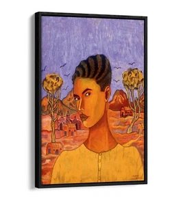 SELF PORTRAIT OF ABRAHAM ÁNGEL -FLOAT EFFECT FRAME CANVAS ART PRINT - Picture 1 of 12
