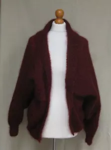 Vintage hand knitted rust brown slouchy oversized open cardigan one size OSFA - Picture 1 of 9