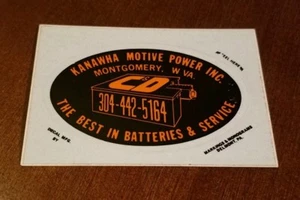 Kanawha Motive Power Mid-80's Hard Hat Coal Sticker - Picture 1 of 1