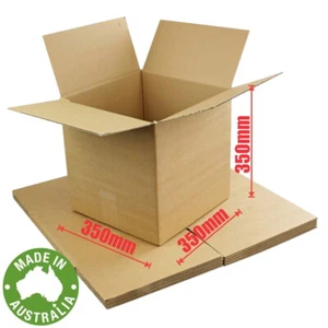 25x Cardboard Box 350x350x350mm Cube Packaging Carton Mailing Box Brown Slotted - Picture 1 of 1