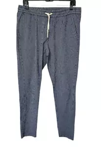 Pantalone uomo Boggi Milano jogger coulisse blu gessato Italia 32x29 taglia 52 - Foto 1 di 9