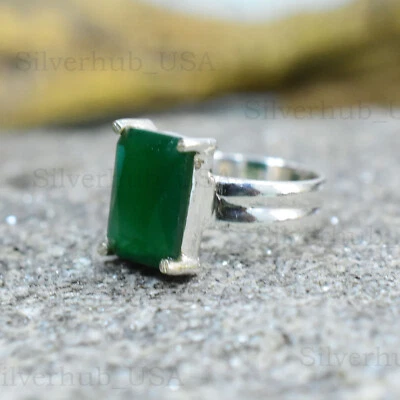 Quarz Smaragd 925 Sterling Silber Weihnachtsgeschenk Ring Schmuck alle Größen... - Bild 1 von 4