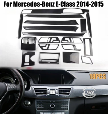 18PCS Carbon Fiber Interior Cover Trim Decor For Mercedes-Benz E-Class 2014-2015 - Image 1 of 4