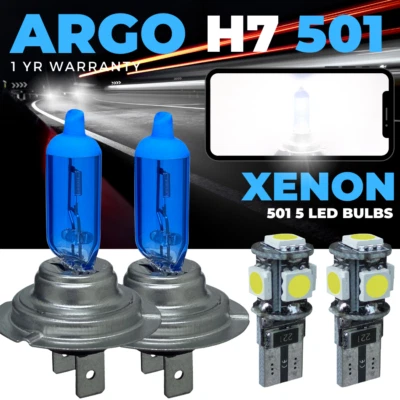 H7 Car Headlight Bulbs Halogen Px26d Xenon White 499 477 501 Led Side Light Bulb - Image 1 of 4