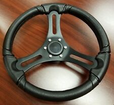 Black Aluminum Spoke, Black Polyurethane Boat Steering Wheel