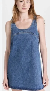 Frame Micro Flare Denim Mini Dress, Size X-Small Sold Out - Picture 1 of 11