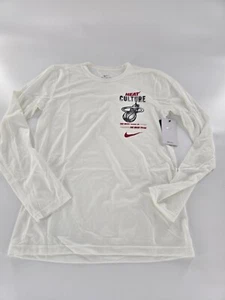 Miami Heat Culture White Long Sleeve Legend Tee Size XLarge XL Nike Dri Fit - Picture 1 of 10
