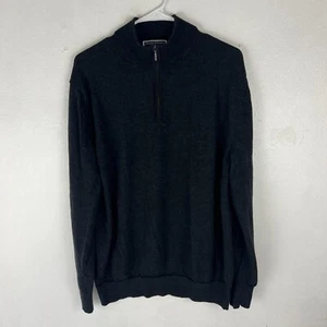 Charles Tyrwhitt Men's Merino Wool Quarter 1/4 Zip Sweater Black Size XL - Picture 1 of 5