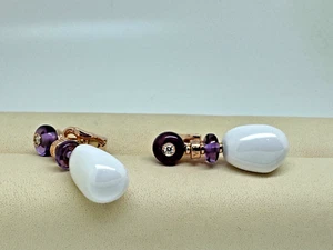 Pendientes BULGARI Mediterranean Eden Sassi oro rosa 18kt cerámica amatista - Imagen 1 de 4