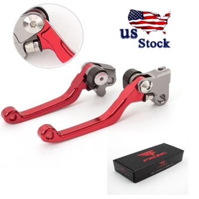 For Honda CRF150F CRF230F 2003-2017 CNC Dirt Bike Clutch Brake Levers Pivot Red - Image 1 of 4