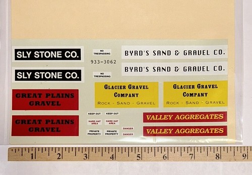 WALTHERS HO DECAL - STONE, GRAVEL & AGGREGATE BUILDING SIGNS - SET #2 ...