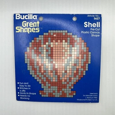 Vintages Bucilla Great Shapes 1982 Pre-Cut Plastic Canvas Shapes Shell No 5627 - Image 1 of 4