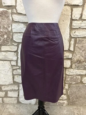 Falda lápiz de cuero Spiegel 10 púrpura ciruela rodilla vacaciones motociclista moto vintage *usada en excelente estado Foto 1 de 4