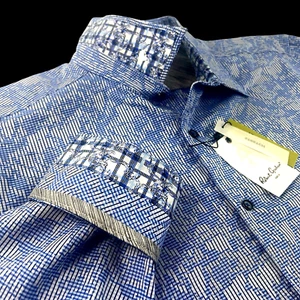 Robert Graham Geometric Camo Light Blue Floral Sport Shirt 3XL - Picture 1 of 14