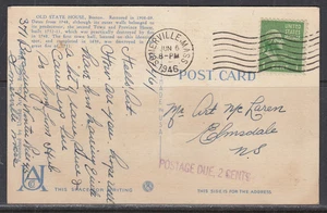 Tarjeta postal de Estados Unidos - junio de 1946 a Canadá - Imagen 1 de 2