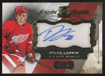 2015-16 UD The Cup Dylan Larkin RC Scripted Swatches Patch Auto /35 - Image 1 of 2