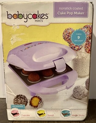 BABYCAKES MINI CAKE POP MAKER - PÚRPURA, ELÉCTRICO, ANTIADHERENTE, ¡NUEVA CAJA ABIERTA! Foto 1 de 4
