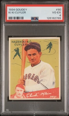 Goudey #90 Ki Ki Cuyler Cubs 1934 PSA 4 bien centrado Foto 1 de 2