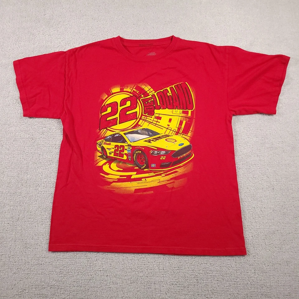 Camiseta Joey Logano #22 Pennzoil Para Hombre Grande Roja Equipo Penske Nascar Doble Cara Foto 1 de 4