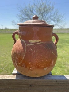 Olla de Barro Decorada con tapa Tontopf mit Deckel. Passend für bis zu 1 Kg - Bild 1 von 8