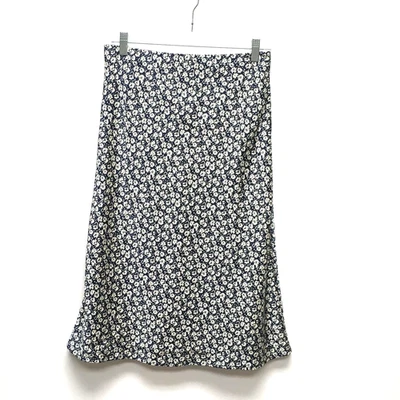 J Crew женщин темно-кремовый Ditsy цветочный тянуть на эластичный назад Midi трапециевидная юбка PM - Изображение 1 из 4