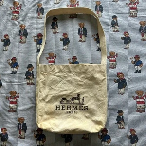Bolso de mano vintage de lona Hermes Paris - Imagen 1 de 6