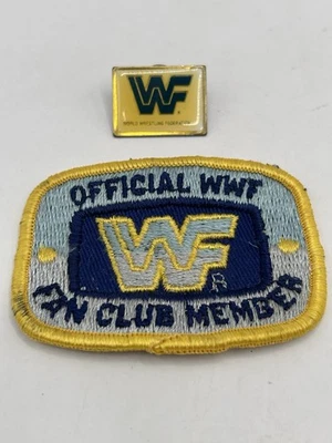 1980s WWF Fan Club Member Patch And WWF Pin Lot - Image 1 of 4