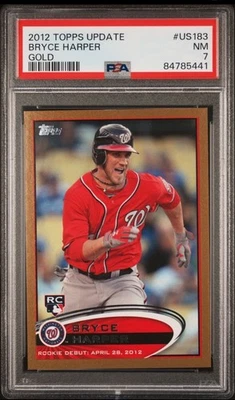 2012 Topps Update Gold Bryce Harper Rookie Card RC #US183 /2012 PSA 7 - Image 1 of 2