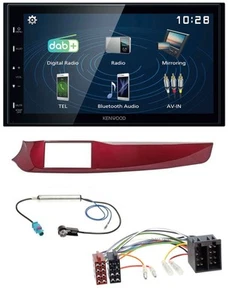 Kenwood 2DIN Bluetooth MP3 USB DAB Autoradio für Alfa Giulietta 10-13 rot glänze - Bild 1 von 8