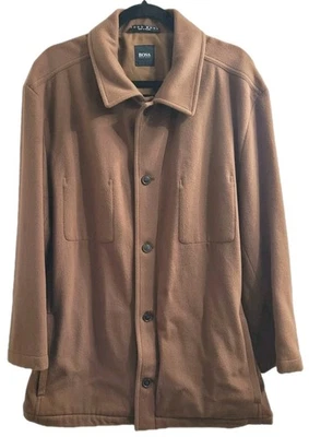 Hugo Boss Chess 46R Made in Poland Wool Cashmere Blend Coat Camel Brown Jacket - Image 1 of 4