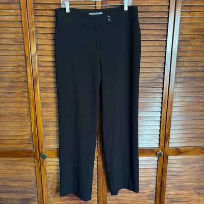 Josephine Chaus Women's High-Rise Pants - Black, Straight Pleated Leg - Size 12 - Imagem 1 de 3