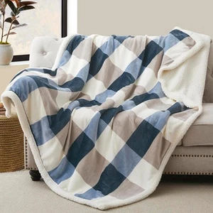 Blanket for Women, Sherpa Throw Blanket for Couch, Flannel Cozy Soft Blanket ... - Picture 1 of 9
