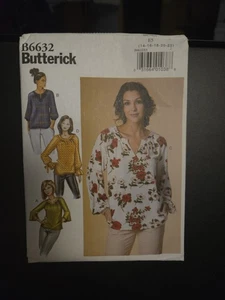 Butterick B6632 Sewing Pattern Misses Very Loose-fit Pullover Top 4 Styles 6-14 - Picture 1 of 3