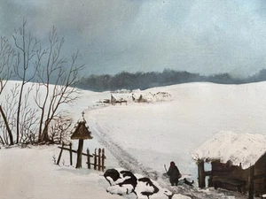 Zaklad Stolarski - oil - Impressionist Polish Artist - winter landscape - Picture 1 of 10