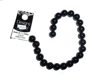 Cousin 23 pcs round black pearl beads 8mm (U47) - Picture 1 of 1