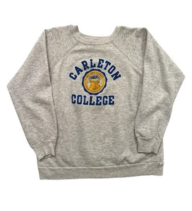 Vintage DEADSTOCK 80s Champion Carleton College Sweatshirt USA Heather Grey XL - Bild 1 von 4