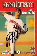 Tony Armas Jr. autographed baseball card 1999 Team Best America Rookie #6