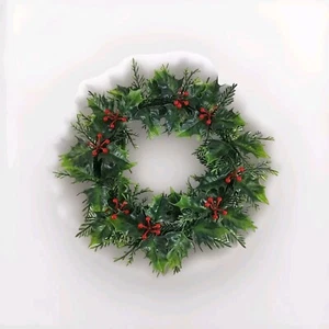 Vintage Wall Christmas Holly Berry Candle Ring Wreath Centerpiece - Picture 1 of 4
