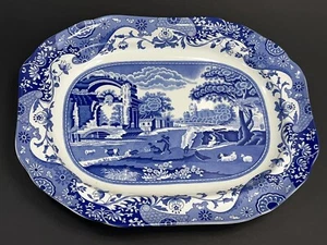 14" Spode Blue Italian Medium Oval Platter Porcelain Blue White - Picture 1 of 7