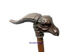 aluminum dragon head handle brown wooden cane walking stick handmade steampunk