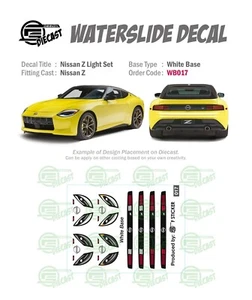 WB 017 BASE BLANCA Calcomanías Tobogán Acuático JUEGO DE LUCES NISSAN Z Para Diecast Personalizado 1:64 - Imagen 1 de 4