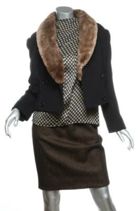 Valentino Vintage schwarz+braun Jacke+Bluse+knielanger Rock Set 3-teilig 4/6/10 - Bild 1 von 10