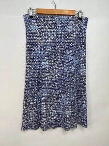 Cynthia Rowley Knit Skirt Blue White Geometric Print Stretch Womens Sz S - Picture 1 of 10