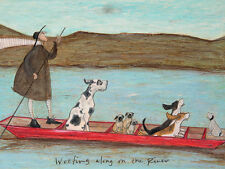 Sam Toft - Woofing Along on the River - Canvas Print Wall Art 2 sizes available