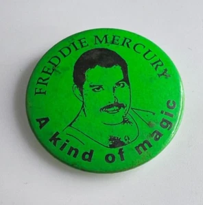 Vintage Freddie Mercury A Kind Of magic pin Badge 53 mm Diameter - Picture 1 of 2